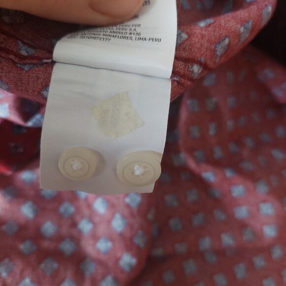 American Eagle Outfitters Red Patterned Casual Button Down Shirt - Picture 11 of 14